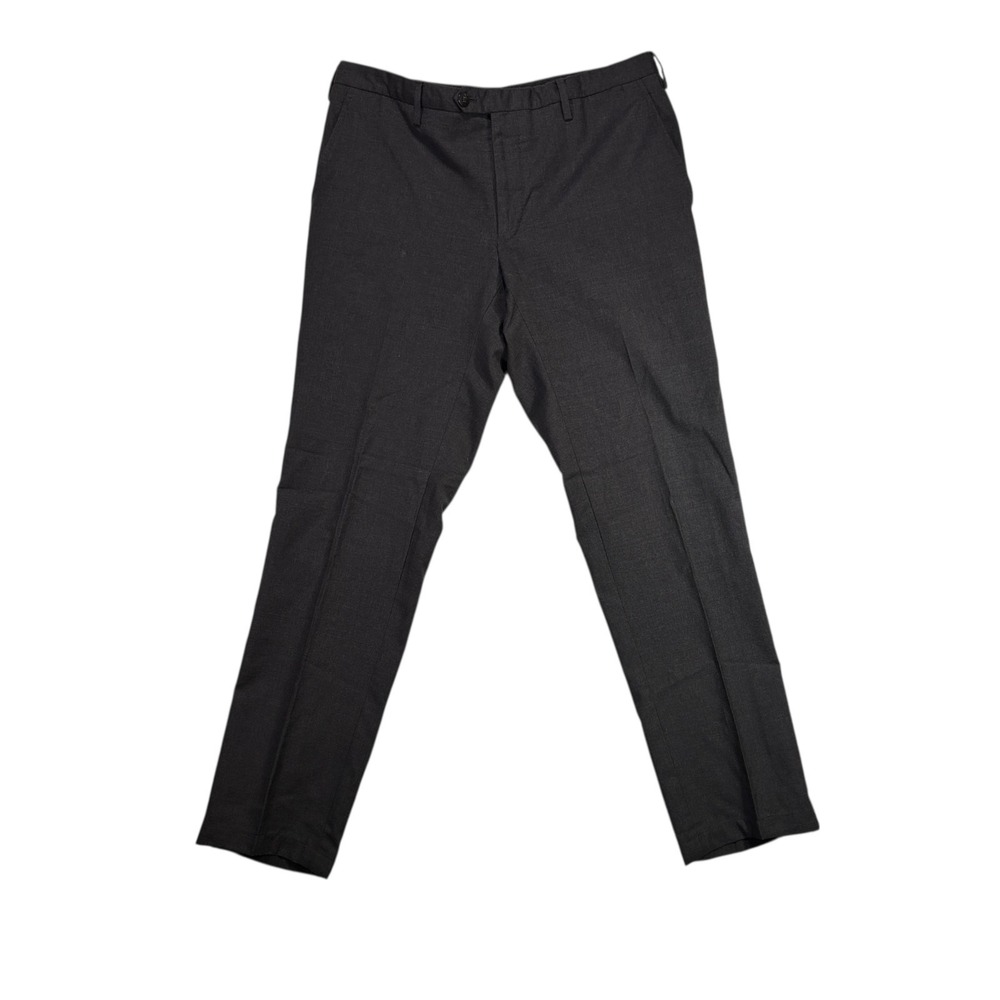 Lanvin Paris Wool Dress Pants Mens 50 Straight Leg‎ Dark Gray *Flaws*